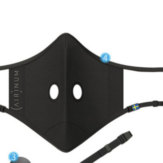 AIRINUM 睿铂 睿铂2.0系列 呼吸阀口罩 儿童款 xs 2只 玛瑙黑