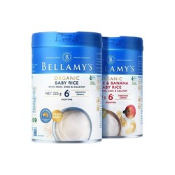 BELLAMY'S 贝拉米 有机高铁米粉 国行版 1段 原味+3段 苹果香蕉味 225g