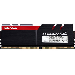 G.SKILL 芝奇 Trident Z三叉戟系列 DDR4 3200MHz 台式机内存 马甲条 捷豹银 32GB 8GB*4 F4-3200C14Q-32GTZ