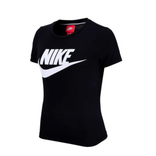 NIKE 耐克 SPORTSWEAR ESSENTIAL 女子运动T恤 829748-010 黑/白 S