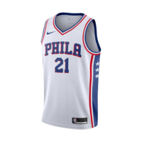 NIKE 耐克 NBA CONNECTED JERSEY 费城76人队 21号/恩比德 男子篮球球衣 864441-102 白色 XL