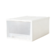 京东京造 抽屉式收纳柜2个装 中号 白框透明抽屉 加大加厚 可视收纳箱 衣柜整理箱