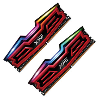 ADATA 威刚 XPG-龙耀系列 DDR4 3200MHz RGB 台式机内存 灯条 红色 16GB 8GBx2