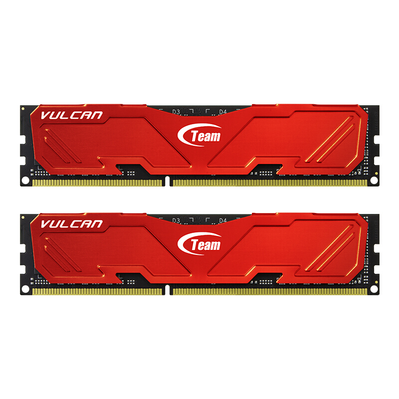 Team 十铨 火神系列 DDR3 1600MHz 台式机内存 马甲条 红色 16GB 8GB*2 TLD316G1600HC9DC01