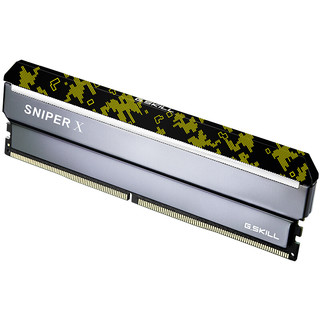 G.SKILL 芝奇 Sniper X 狙击者系列 DDR4 3200MHz 台式机内存 马甲条 数码黄 8GB F4-3200C16S-8GSXKB