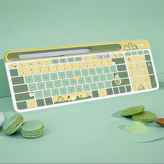 logitech 罗技 牛油果果系列 K580 键盘 白色+Pebble 鼠标 绿色 无线键鼠套装
