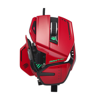 MAD CATZ 美加狮 RAT8+ADV 有线鼠标 20000DPI RGB 红色+鼠标垫 800*300*4mm 黑色