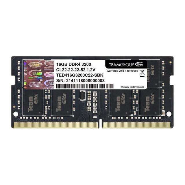 TEAM DDR4 3200 TED48G3200C22-SBK 8GBx2枚 Team 十铨DDR4 3200MHz 笔记本内存普条黑色8GB TED48G3200C22-SBK