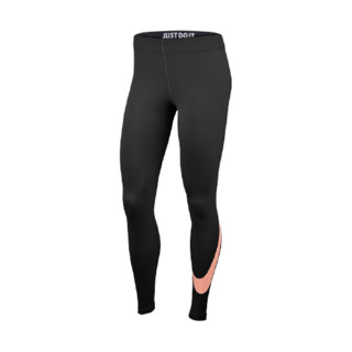 NIKE 耐克 SPORTSWEAR LEG-A-SEE SWOOSH 女子运动长裤 AR3510-016 黑色 XL