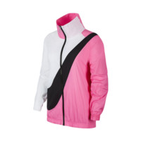 NIKE 耐克 Sportswear Swoosh 女子梭织夹克 BV3686-610 白/黑/粉 XS