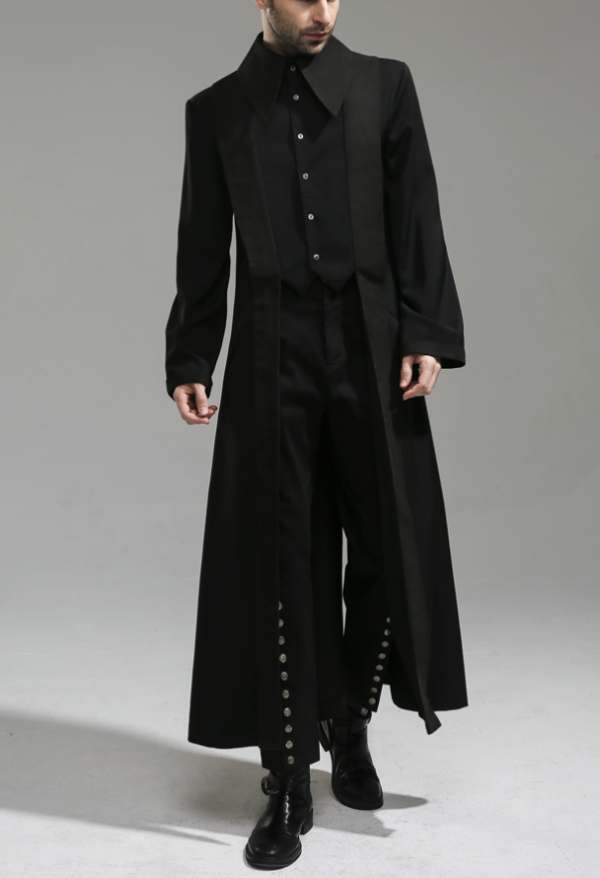 neoludwig新路德维希lolita洛丽塔鲸骨湾男士海盗船长假两件长外套tp