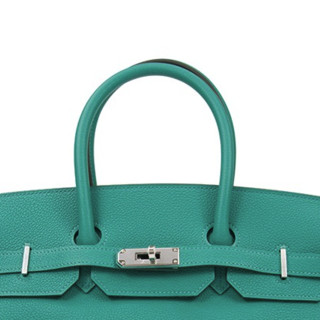 HERMÈS 爱马仕 BIRKIN系列 35 女士皮质手提包 BK35U1TGSS 海洋绿