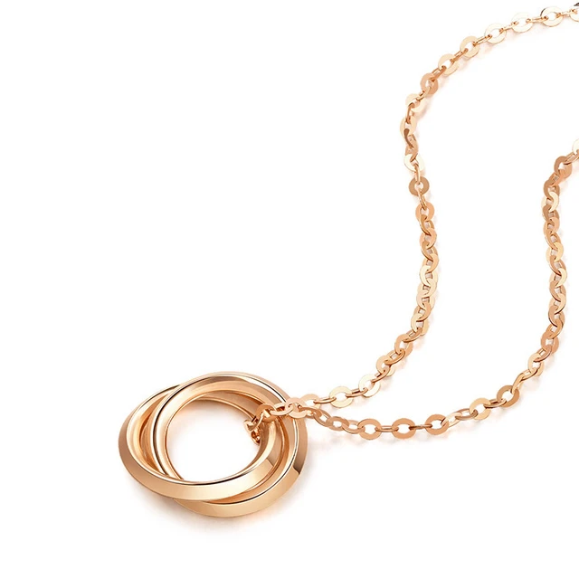 MINTYGREEN 薄荷系列 91873U 双环18K玫瑰金项链 47cm 1g