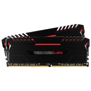 USCORSAIR 美商海盗船 复仇者LPX系列 DDR4 3200MHZ 单色 灯条 台式机内存 黑色 16GB 8GB*2 红灯