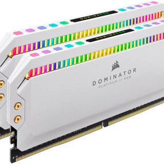 USCORSAIR 美商海盗船 统治者系列 DDR4 3200MHz RGB 台式机内存 灯条 白色 32GB  8GBx2 CMT16GX4M2C3200C16W