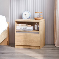 林氏木业 创意卧室床头柜桌子原木色简约北欧风储物柜矮柜小户型现代BR2B