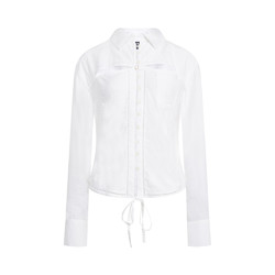 JACQUEMUS Jacquemus白色气质简约优雅镂空系带女士长袖衬衫防晒衫