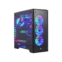 USCORSAIR 美商海盗船 570X RGB 黑色侧透版 EATX机箱 全侧透 黑色+H115i RGB 280mm 一体式水冷散热器