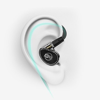 MEE audio MX2 入耳式挂耳式圈铁降噪有线耳机 透黑 L型