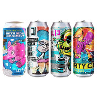 LIC Beer Project 长岛计划 啤酒组合装 4口味 473ml*4罐（持续高烧浑浊IPA+派对粉碎机浑浊IPA+彩虹小飞象浑浊DIPA+酒花重炮帝国浑浊DIPA）