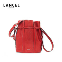 LANCEL 兰姿 奢侈品ELSA系列 女士包包经典红色压纹牛皮革水桶包 A10998IRTU中号