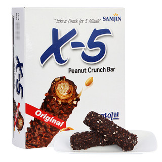 X5 韩国进口三进X-5 花生夹心巧克力棒 原味144g4根装