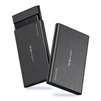 Acasis金属移动硬盘盒外置2.5英寸笔记本台式机SSD固态机械USB3.0壳子sata硬盘通用保护外壳外接电脑读取保护 黑色