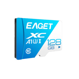 EAGET 忆捷 T1 蓝白卡 Micro-SD存储卡 128GB（UHS-I、V30、U3、A1）