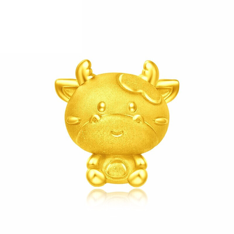 周大福 十二生肖牛 可爱小牛 爱心牛 eor45 17801355元(需买2件,共27