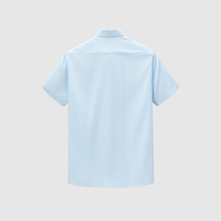 HLA 海澜之家 男士短袖衬衫 HNCBD2D002A 浅蓝斜纹 41