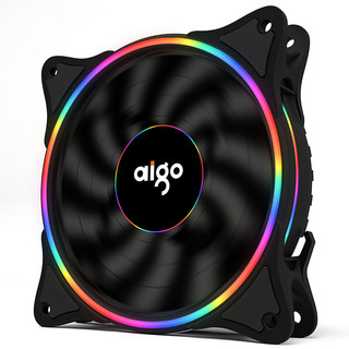 aigo 爱国者 冰魄 彩虹V1 单色光 120mm 机箱散热风扇 单个装 黑色