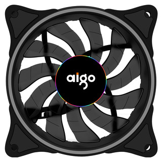 aigo 爱国者 冰魄 彩虹V1 单色光 120mm 机箱散热风扇 单个装 黑色