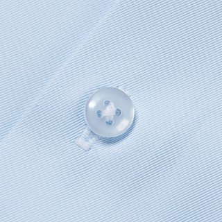 HLA 海澜之家 女士短袖衬衫 HNCBD2D013A 浅蓝斜纹 40