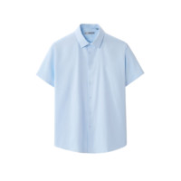 HLA 海澜之家 女士短袖衬衫 HNCBD2D013A 浅蓝斜纹 42