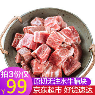 往牧 牛腩块 原切牛肉块 冷冻生鲜 0添加 草饲牛腩粒 500g