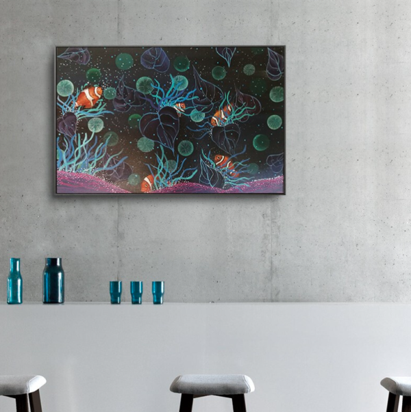 artmorn墨斗鱼艺术周歆抽象海底世界油画原作小情歌60x40cm布面丙烯新