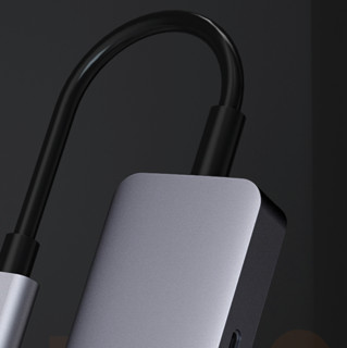 Lecoo 联想Lecoo Type-C扩展坞 适用苹果MacBook笔记本 USB-C转HDMI/PD快充口USB3.0分线器四合一来酷LKC1301H