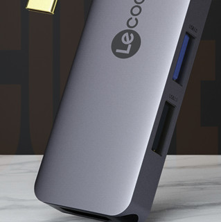 Lecoo 联想Lecoo Type-C扩展坞 适用苹果MacBook笔记本 USB-C转HDMI/PD快充口USB3.0分线器四合一来酷LKC1301H