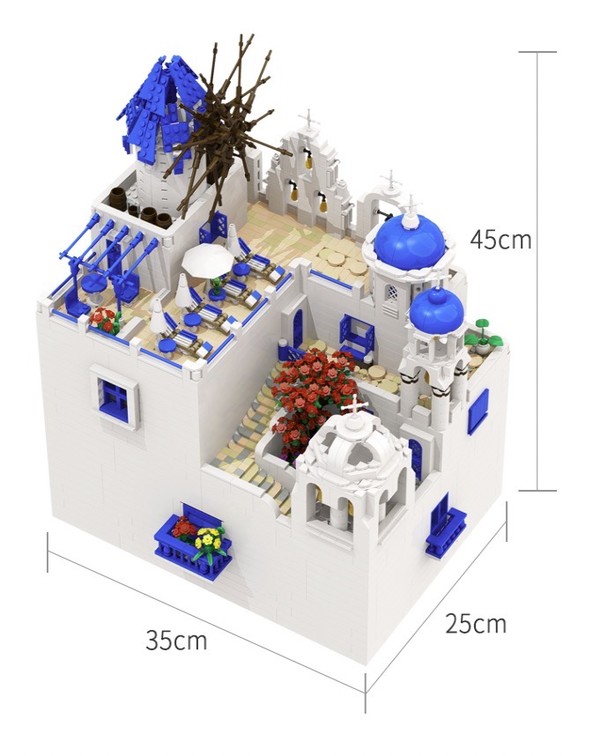 BuildMoc 欧洲风情街景积木 C7508 圣托里尼