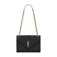 SAINT LAURENT 圣罗兰 ENVELOPE系列 女士牛皮革斜挎包 600185BOW911000 黑色 中号