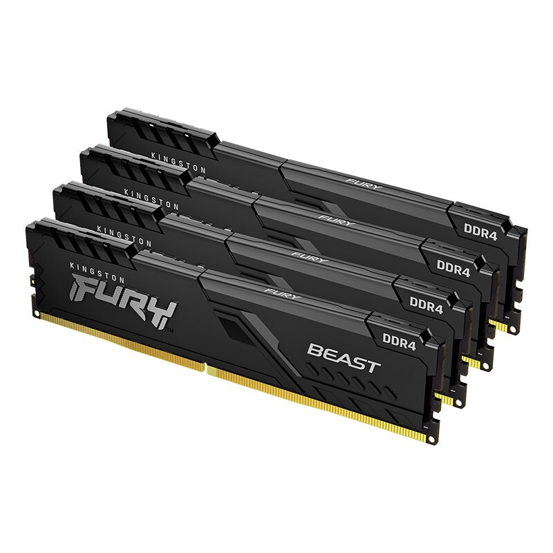 kingston 金士顿 fury系列 ddr4 2666mhz 台式机内存 马甲条 黑色 128