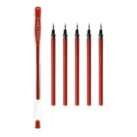 uni 三菱铅笔  um-100 拔帽中性笔 红色 0.5mm 单支装+5支替芯