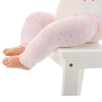 优贝迪  HTW-10016 儿童护膝袜套 波点粉 0-3岁