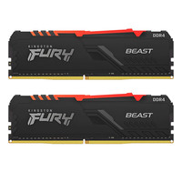 Kingston 金士顿 Beast 野兽系列 DDR4 3200MHz 台式机内存 灯条 黑色 RGB 16GB 8GB*2 HX432C16PB3AK2/16