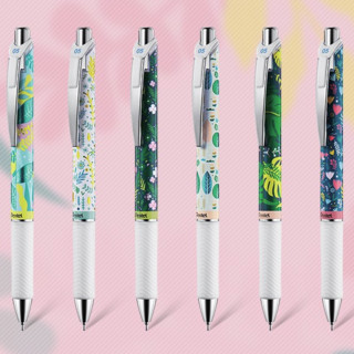 Pentel 派通 BLN75 按动中性笔 植物图案 0.5mm 6支装