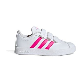 adidas NEO VL COURT 2.0 CMF C 女童休闲运动鞋 EG3880 白色/玫粉 30码