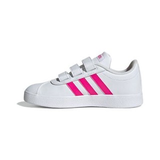 adidas NEO VL COURT 2.0 CMF C 女童休闲运动鞋 EG3880 白色/玫粉 30码