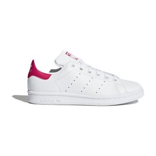 adidas ORIGINALS STAN SMITH J 男童休闲运动鞋 B32703 亮白/荧光玫红 38码