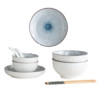 HANCHEN 瀚宸 和风青染系列 陶瓷餐具套装 10件套(面碗) 千段纹