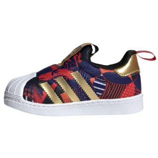 adidas ORIGINALS SUPERSTAR 360 I 男童休闲运动鞋 GZ7347 深蓝紫/黑/白/金/橙色 21码 新年款